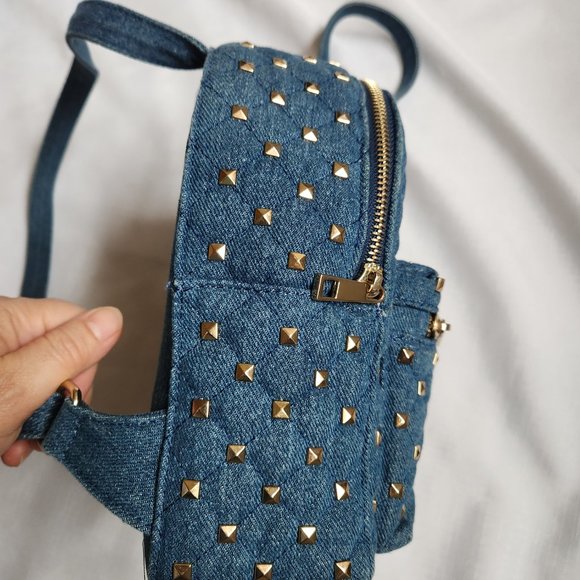 FOREVER 21 Cool Metal Willow Nail Denim Blue Backpack main image 11